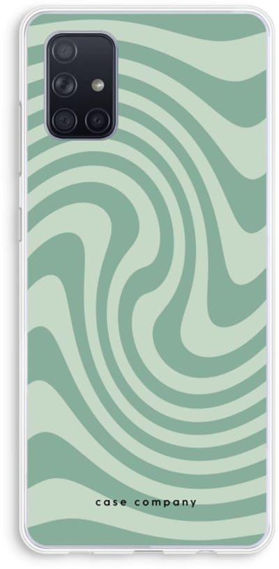 Case Company® - Hoesje geschikt voor Samsung Galaxy A71 hoesje - Swirl Groen - Soft Cover Telefoonhoesje - Bescherming aan alle Kanten en Schermrand