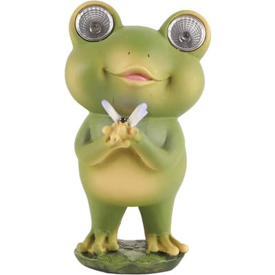 Clôture de Patio de Jardin Lumières Solaires Grenouille Effrayante Résine Ornements Décoratifs