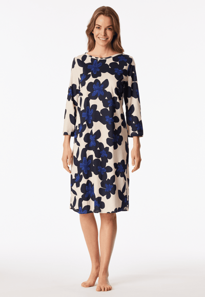 Nachthemd met 3/4-mouwen en bloemenprint in verschillende kleuren - Comfort Nightwear 36