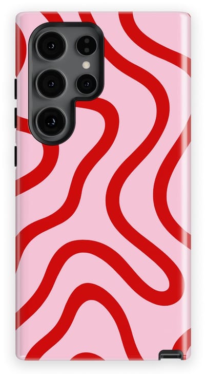 DripCase Curvy Lines Hoesje Samsung Galaxy S24 Ultra | Backcover met Mag | Design Tough Case Samsung Galaxy S24 Ultra Lolly Loop