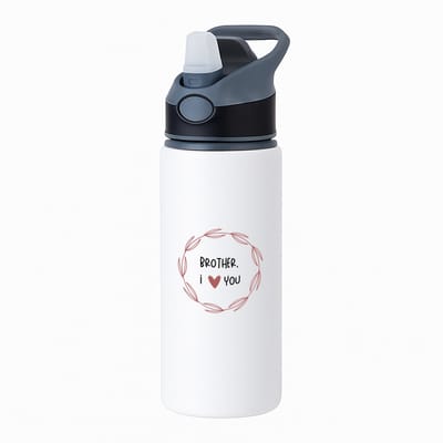 Hacebo® - brother I love you waterfles met rietje zwart - Broer - de liefste broer - verjaardagscadeau - verjaardag - cadeau - cadeautje voor broer - broer artikelen - kado - geschenk - gift - water fles - 650ML