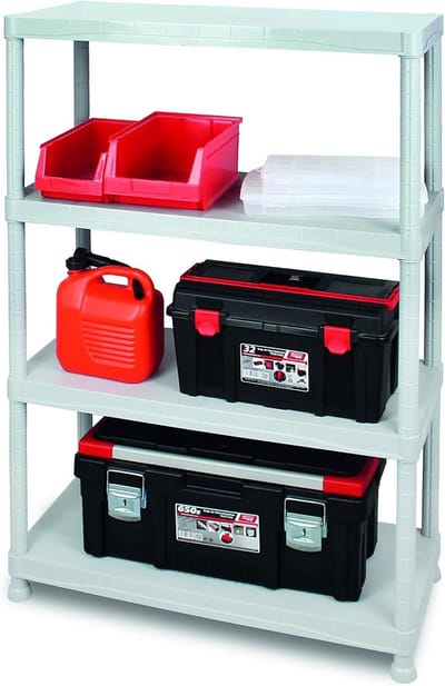 Opbergrek grijs 900 x 400 x 1370 mm - Ruim opbergrek voor garage en keuken