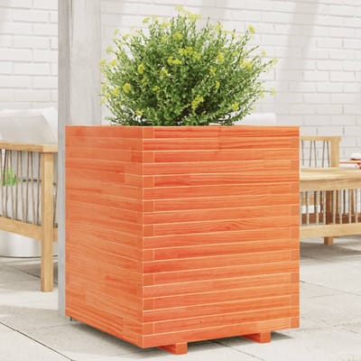vidaXL - Plantenbak - 60x60x72 - cm - massief - grenenhout - wasbruin