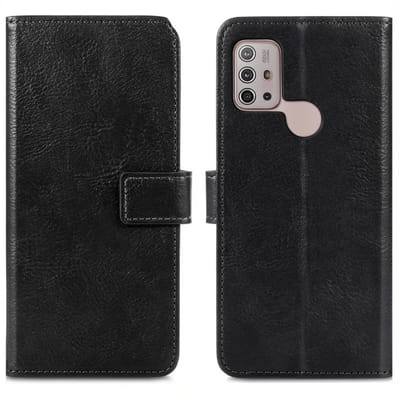 imoshion Hoesje - Geschikt voor Motorola Moto G10 / Motorola Moto G10 Power / Motorola Moto G20 / Motorola Moto G30 - Luxe Bookcase - Zwart