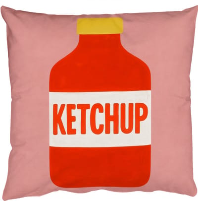 Sierkussens - Kussentjes Woonkamer - 50x50 cm - Ketchup - Fles - Rood - Minimalistisch