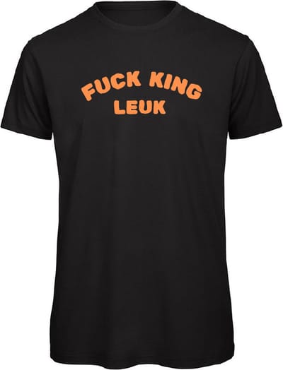 T-shirt zwart 3XL - Fuck King leuk - soBAD. - Koningsdag - Oranje shirt dames | Oranje shirt heren - Unisex - Regular fit