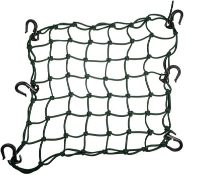 Dailygoods- Bagage Net 40x40cm - Motorfiets Net - Veilig Opbergen - 49 Gaten - Antislip Haken - Geschikt voor de meeste motorfietsen - Motorfietsnet