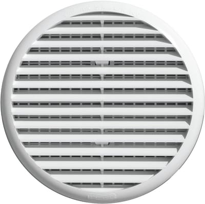 Rond ventilatierooster kunststof met vliegengaas 155 mm