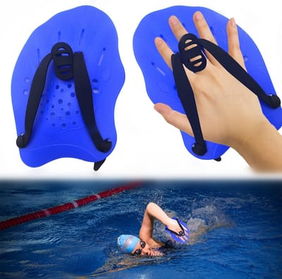 Zwempeddels - Verstelbare Riemen - Trainingshulpmiddel Voor Zwembad - Uniseks Accessoires Voor Volwassenen En Kinderen - Blauw