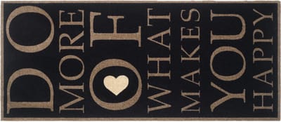 MD Entree - Design mat - Universal - Happy Heart - Vloerkleed - Antislip - Machine wasbaar - 67 x 150 cm
