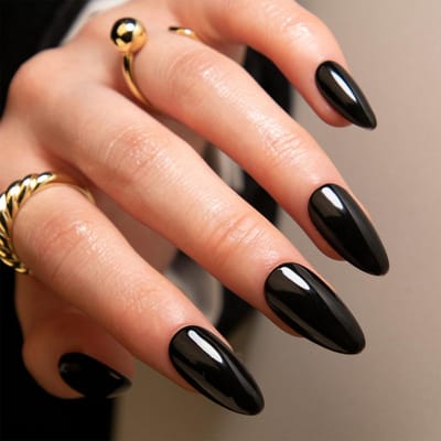 Dailygoody - Korte ovale kunstnagels - Kunstnagels voor een perfecte look - Zwart - Valse nagels voor elke gelegenheid - Ideaal voor een snelle manicu...