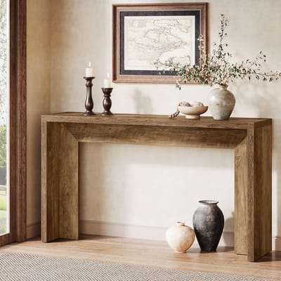 Tribesigns Consoletafel - Sidetable - Hout - Bruin - Sofa Tafe - 140 x 30 x 80 cm - Console Tafel voor Hal, Woonkamer, Entree