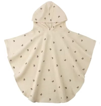 Badponcho - Hydrofiel - Snel drogend - Mousseline - voorkant 44CM totaal 68CM lang - 1 tot 3 jaar - Regenboogjes
