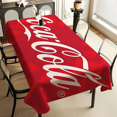 C-COCA-COLAS Rechthoekig Tafelkleed Tafeldecoratie Herbruikbaar Waterdicht Keuken Eettafelkleed Feestdecoratie 90x140cm