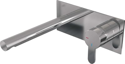 Brauer Chrome Edition inbouw wastafelmengkraan met rechte uitloop en afdekplaat model D1 chroom