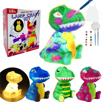 Klever Kit Schilder je eigen dinosaurus lamp en ambachten voor kinderen 6-12, DIY nachtlampje en meisjes ambachten