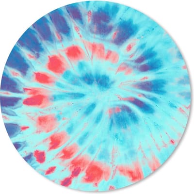 Muismat rond 20x20 cm - Mousepad Zomer - Tie dye - Blauw - Ronde muismatten