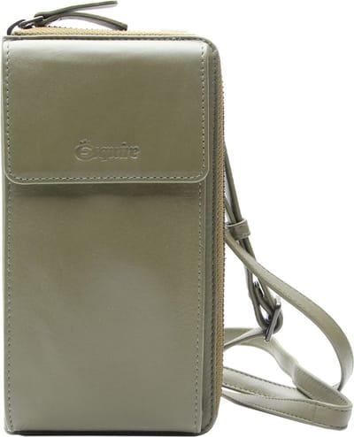 Esquire Leren Portemonnee Telefoontasje Peru Phone Wallet Bag Olive Olijfgroen