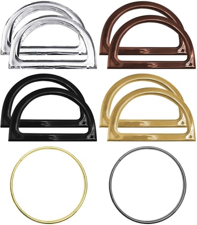 Dailygoods- Tasgrepen 10 stuks - Halfronde/Ronde Handgrepen - Kunststof - Transparant/Zwart/Bruin/Kaki - Goud/Gunmetal - Maat 11 cm
