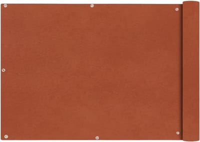 Balkonscherm 75 x 600 cm - Privacy Scherm Balkon - Terracotta - Oxford Stof Waterdicht & UV-bestendig - Inclusief 24m Bevestigingskoord