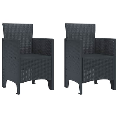 vidaXL Tuinstoel 2 pcs Antraciet 53 x 49 x 85 cm Polypropyleen
