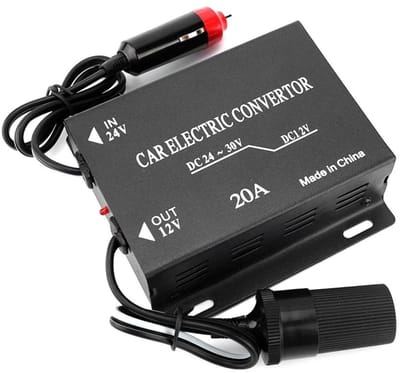 Dailygoody - Power Converter - Auto Step Down Voeding - 20A - Zwart - Stap om naar 12V - Ideaal voor autoradio en led systemen - Compact formaat