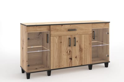 Dressoir Vanessa II Kasten Glas Houten meubels Woonkamer Woonkamerkast 160 cm