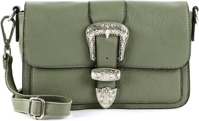 FREDsBRUDER Leren Schoudertas Kesey Flapover Crossbody Sage Kaki
