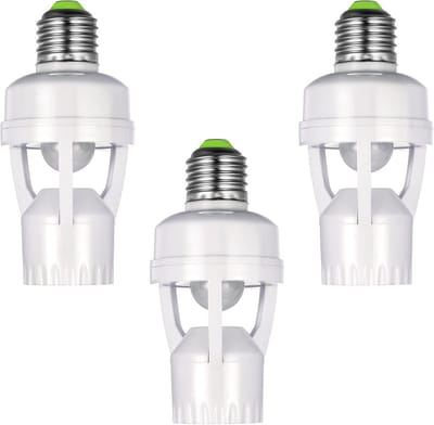3 Stuks Bewegingssensor Lichtaansluiting Slimme Fitting Adapter E26/E27 Automatische Lichtschakelaar