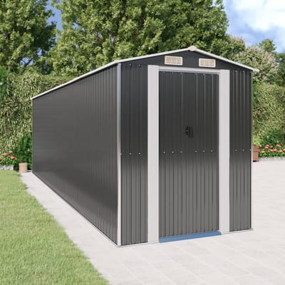 vidaXL - Tuinschuur - 192x689x223 - cm - gegalvaniseerd - staal - antracietkleurig