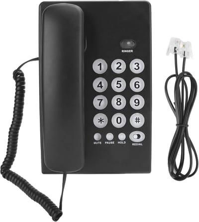 Vaste Telefoon Analoog met Hoorn - Extra Grote Knoppen voor Ouderen en Kantoor - Zwart