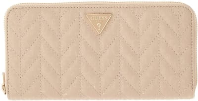 GUESS portemonnee Stacey SLG Zip Around Wallet Light Beige crème