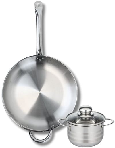 Set van 1 Koekenpan 32 cm en 1 braadpan 14 cm Elo Profi Brillant