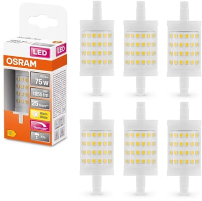 6 stuks | Osram LED R7s Ø2.9x7.8cm 9.5W 1055lm 2700K Dimbaar | R7s | Extra Warm Wit | 9.5 watt | 25.000 Branduren