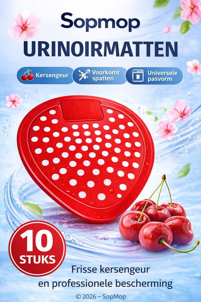 Sopmop Urinoirmatjes Rood – Kersen Geur – 10 Stuks – Anti-Spat Urinoirmatten – Geurverfrisser voor Urinoir
