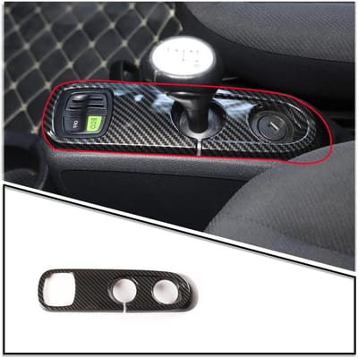 Stijlvolle ABS kunststof versnellingspook paneel trim voor Mercedes Smart Fortwo 2009-2015, LHD, carbonlook afwerking, interieuraccessoire
