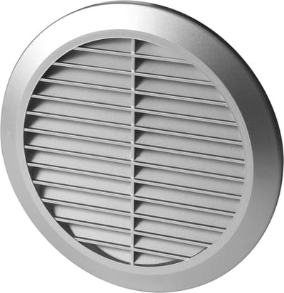 Ventilatierooster Rond - Uitlaat rooster - Luchtcirculatie Verbeteren - Met Insectennet - Ø 60 mm - Zilver