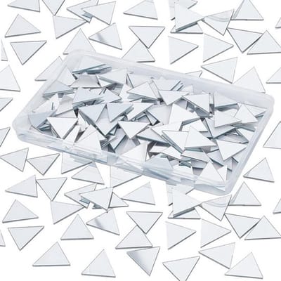 200 Pcs Triangular Mosaic Mirror, 0.9 Inch Decorative Acrylic Mirror Self Adhesive Craft Mini Mirror Tiles Small Wall Mirror for Arts Crafts Photo Props Framing