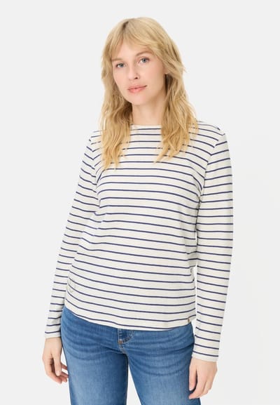 camel active Lange mouwen T-shirt van puur katoen - Maat womenswear-XS - Indigo-blauw