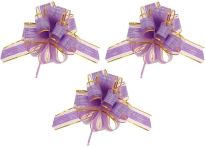 Dailygoods- Geschenkstrikken 3 Stuks - Decoratieve Strikken - Bruiloft/Verjaardag - Geschenkmanden - Paars - Duurzaam Ontwerp - Cadeauband