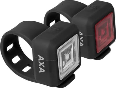 AXA Niteline 11 Fietsverlichting Set – LED Voorlicht & Achterlicht – Batterij – 55 uur Gebruikstijd – 150 m Zichtbaarheid – 3 Lichtstanden – Compact Design