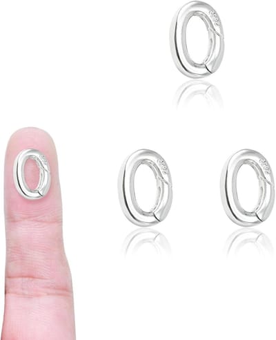 Ovale sieradensluiting van 925 sterling zilver met veerring voor halsketting en armband, ideaal voor sieradenontwerp en enkelbandjes (10 mm x 7 mm)