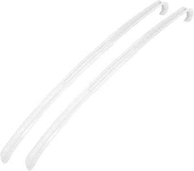 HI Schoenlepel lang - 2x - 64 cm - kunststof - wit - met haak - instaphulp - schoenen