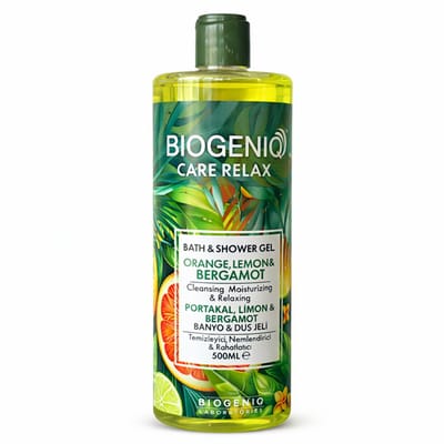 Biogeniq Care Relax Bath & Shower Gel Orange, Lemon & Bergamot 500 ml – Verfrissende en Hydraterende Douchegel voor Zachte en Energieke Huid