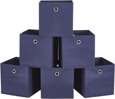 Opbergdozen Set van 6 - Vierkante Inklapbare Stof Bins voor Organisatie in Huis en Kantoor