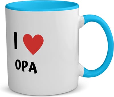 Akyol - i love opa koffiemok - theemok - blauw - Opa - de liefste opa - verjaardag - cadeautje voor opa - opa artikelen - kado - geschenk - 350 ML inhoud