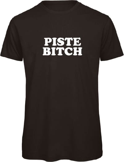 Piste Bitch wintersport t-shirt zwart XL - soBAD. | Foute apres ski outfit | kleding | verkleedkleren | wintersport t-shirt | wintersport dames en heren