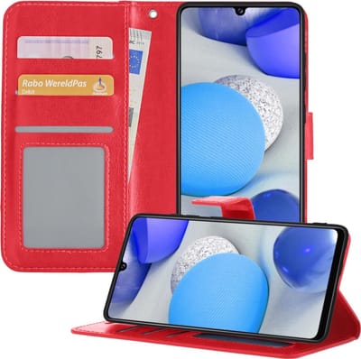 Hoesje - Geschikt voor Samsung Galaxy A42 - Luxe Bookcase - Walletcase Hoes - Portemonnee - Cover - Telefoonhoes - Rood