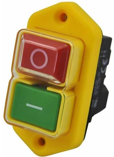 EXCITAT Solenoïdeschakelaar - Startknop - 250V Spanningsloze schakelaar - Voor werkplaatsapparatuur - 5-polig