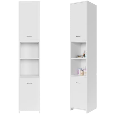 Casaria Badkamerkast - 6 Vakken 2 Deuren Slank en Elegant - MDF/ Spaanplaat - Wit